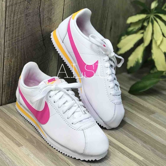 Nike Classic Cortez Leather White Laser Fuchsia W - Picture 2 of 8